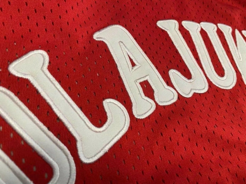 houston rockets #34 hakeem olajuwon Rockets 34 Olajuwon Retro Red Jersey Style 3