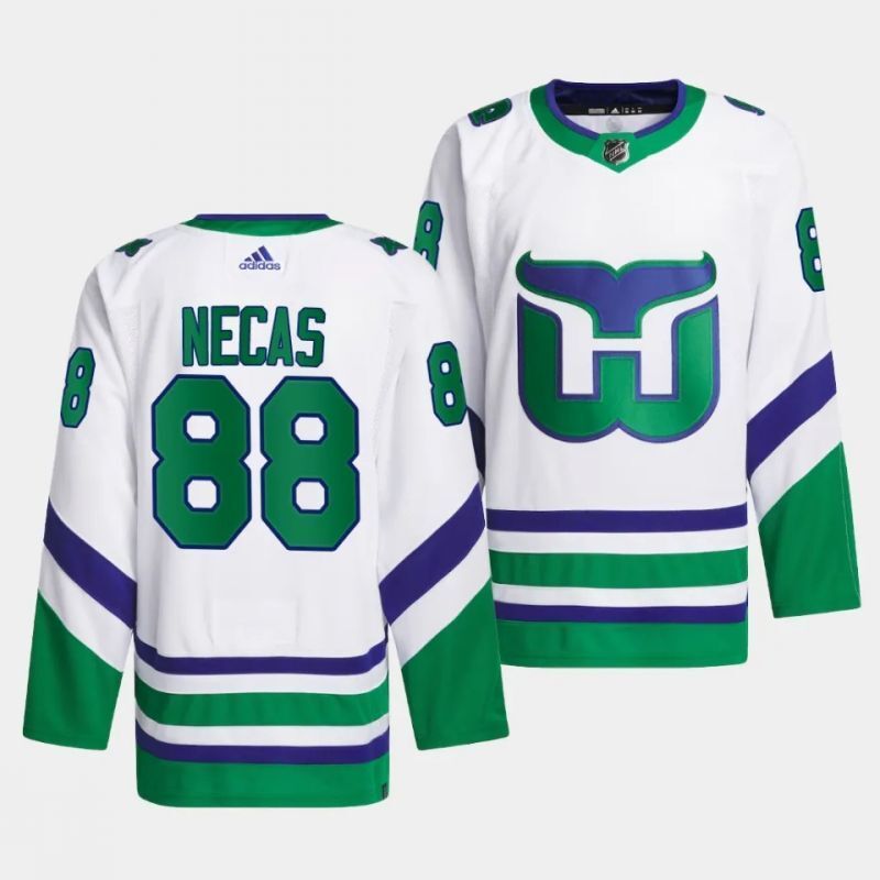 hurricanes whalers #88 martin necas white jersey