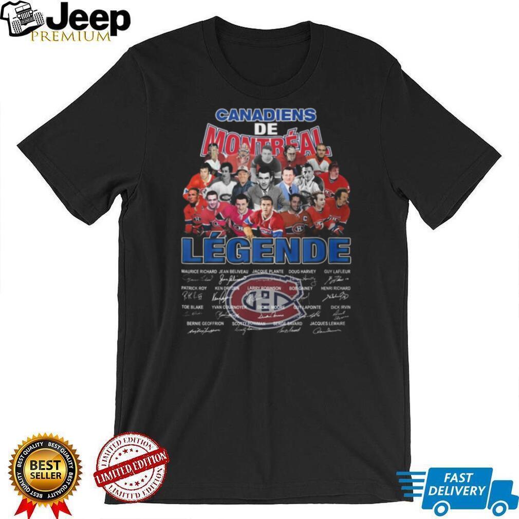 Canadiens De Montréal Légende All Time Greats Team Signatures Hockey T Shirt