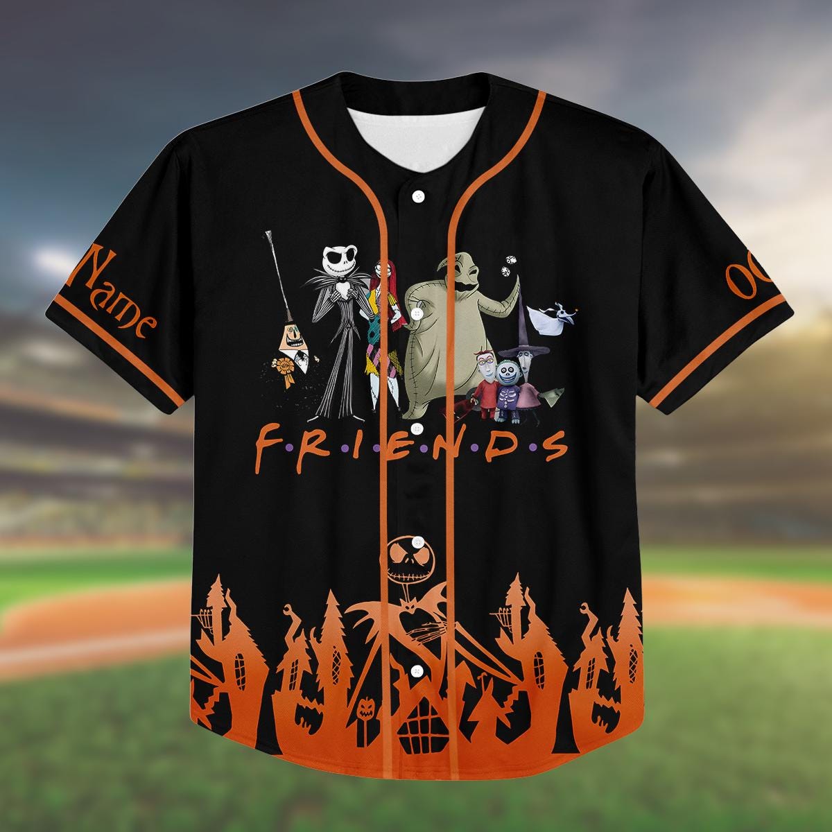 Custom Birthday Baseball Jersey, Nightmare Friends Shirt, Halloween Birthday Outfit, Kid/Adult Personalized... (Image 2)