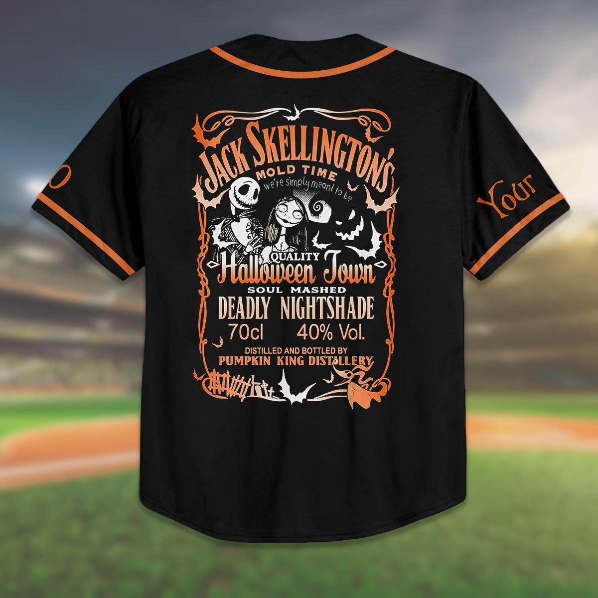 Custom Halloween Baseball Jersey, Personalized Jack Skellington Shirt, Spooky Team Jersey, Halloween Party... (Image 3)