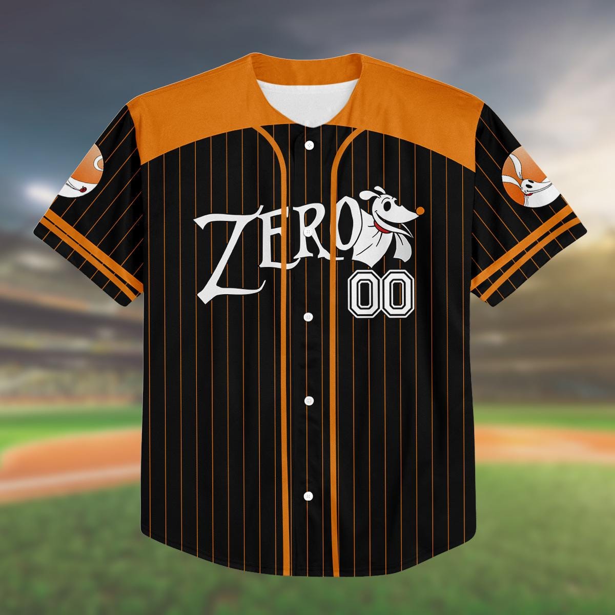 Custom Halloween Baseball Jersey, Zero Dog Shirt, Nightmare Inspired Jersey, Kid/Youth/Adult Halloween Costume,... (Image 2)