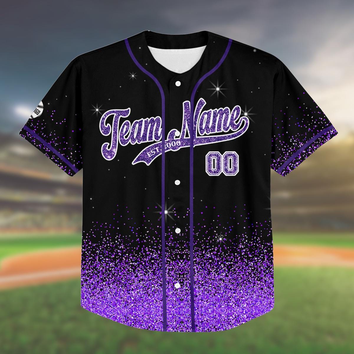 Custom Glitter Baseball Jersey Birthday Gift, Kids And Adults Sparkle Jersey, Personalized Name And Number,... (Image 2)