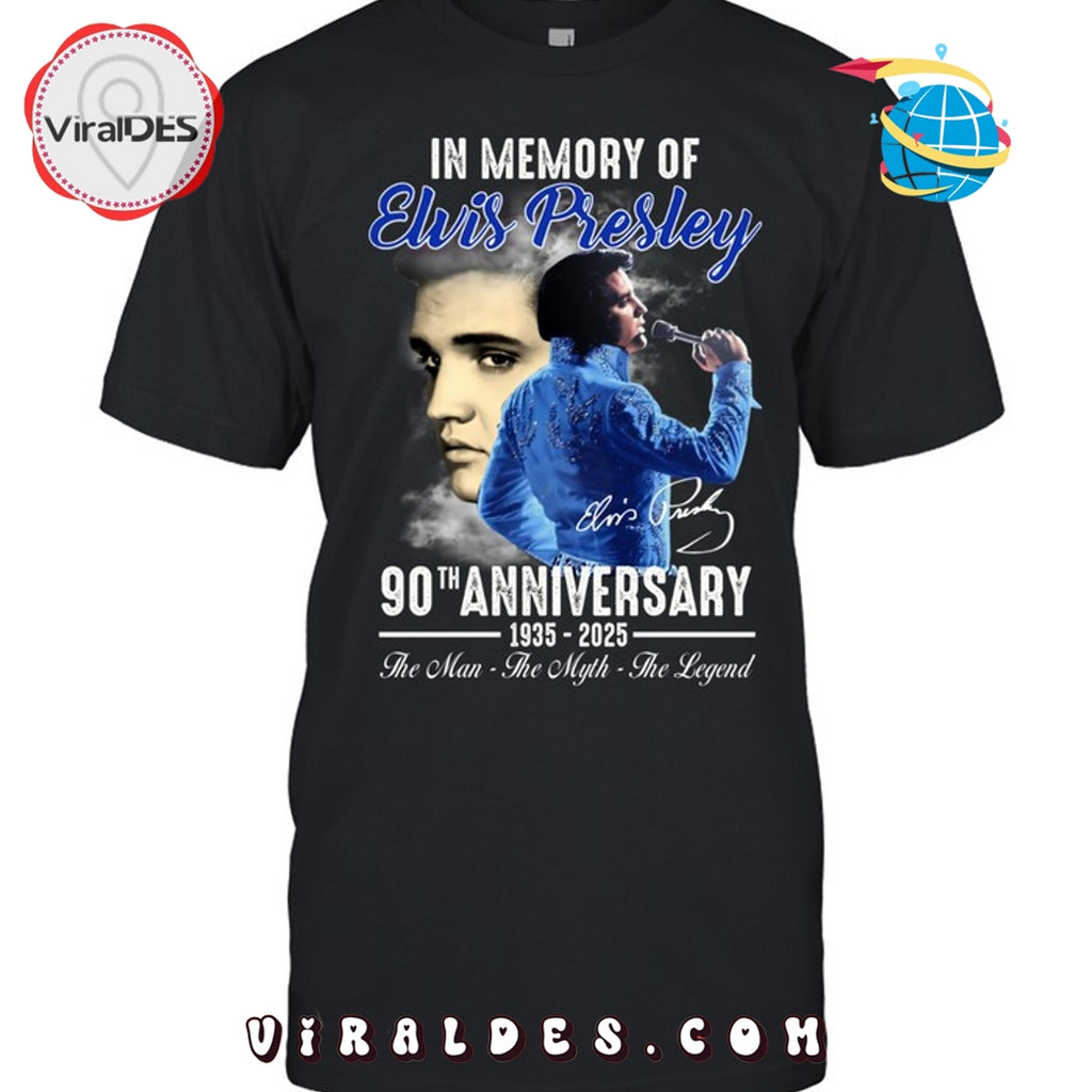 In Memory Of Elvis Presley 90th Anniversary T-Shirt