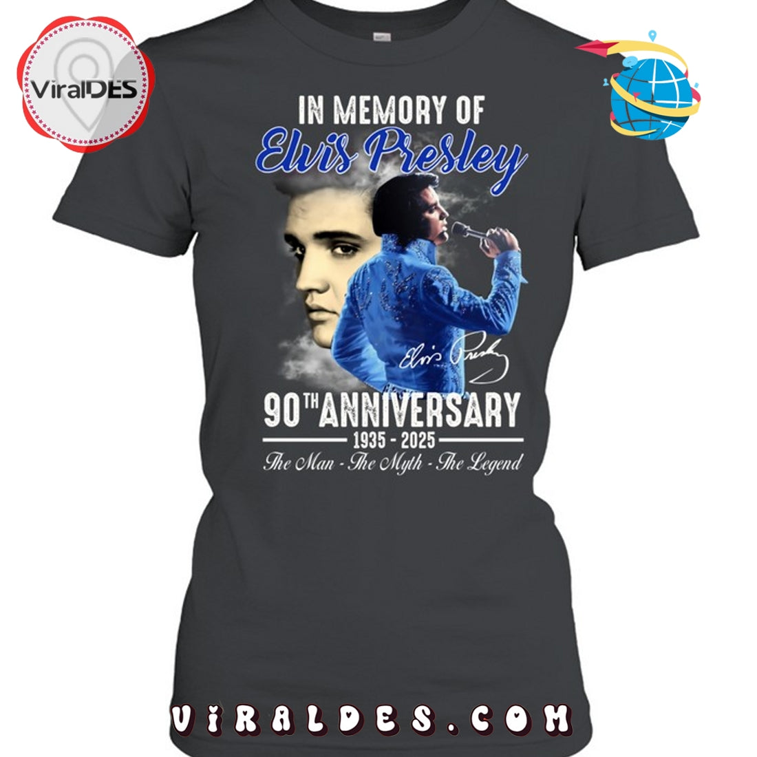 In Memory Of Elvis Presley 90th Anniversary T-Shirt