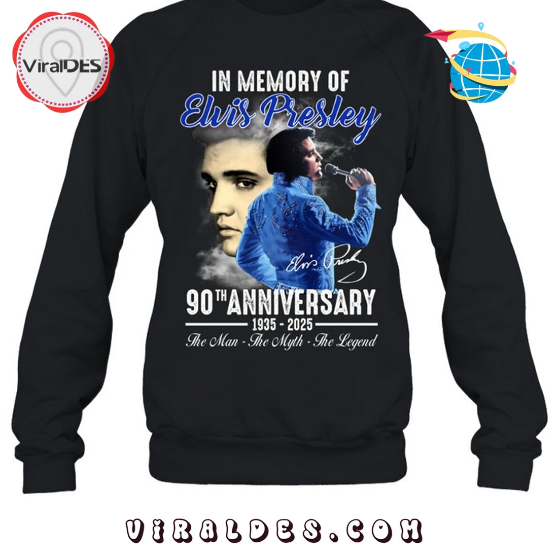 In Memory Of Elvis Presley 90th Anniversary T-Shirt