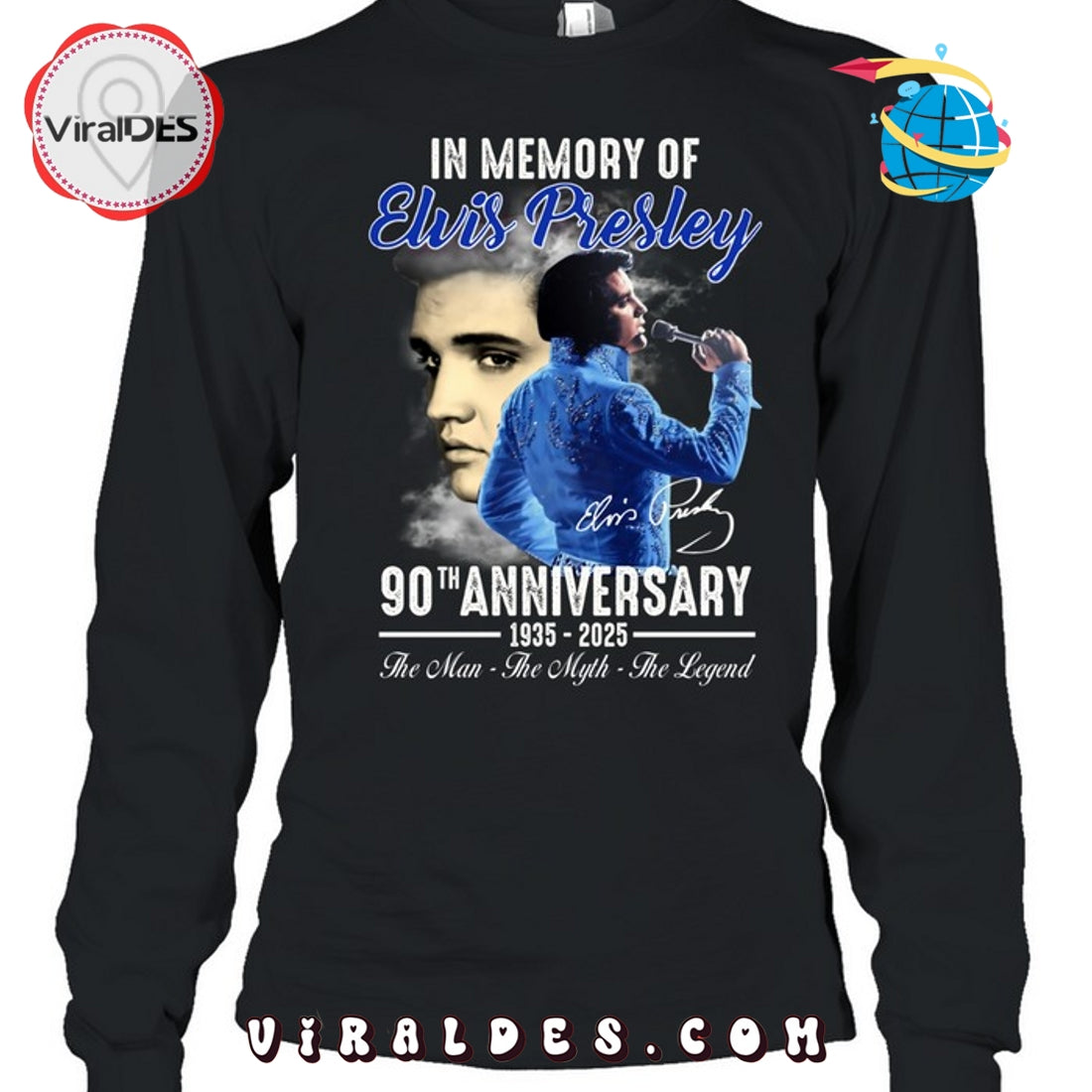 In Memory Of Elvis Presley 90th Anniversary T-Shirt