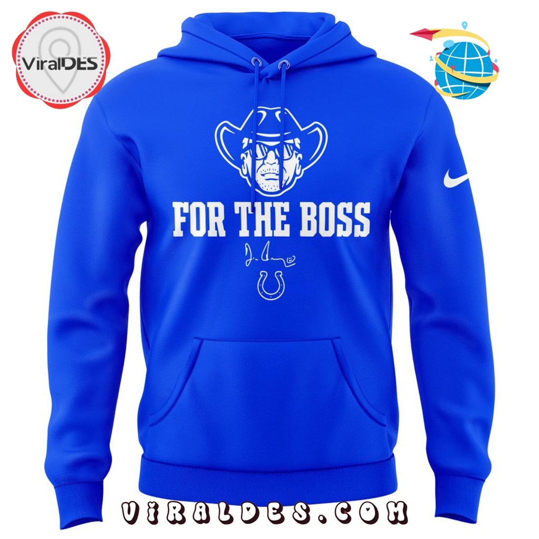 Indianapolis Colts For the Boss Blue Hoodie, Cap