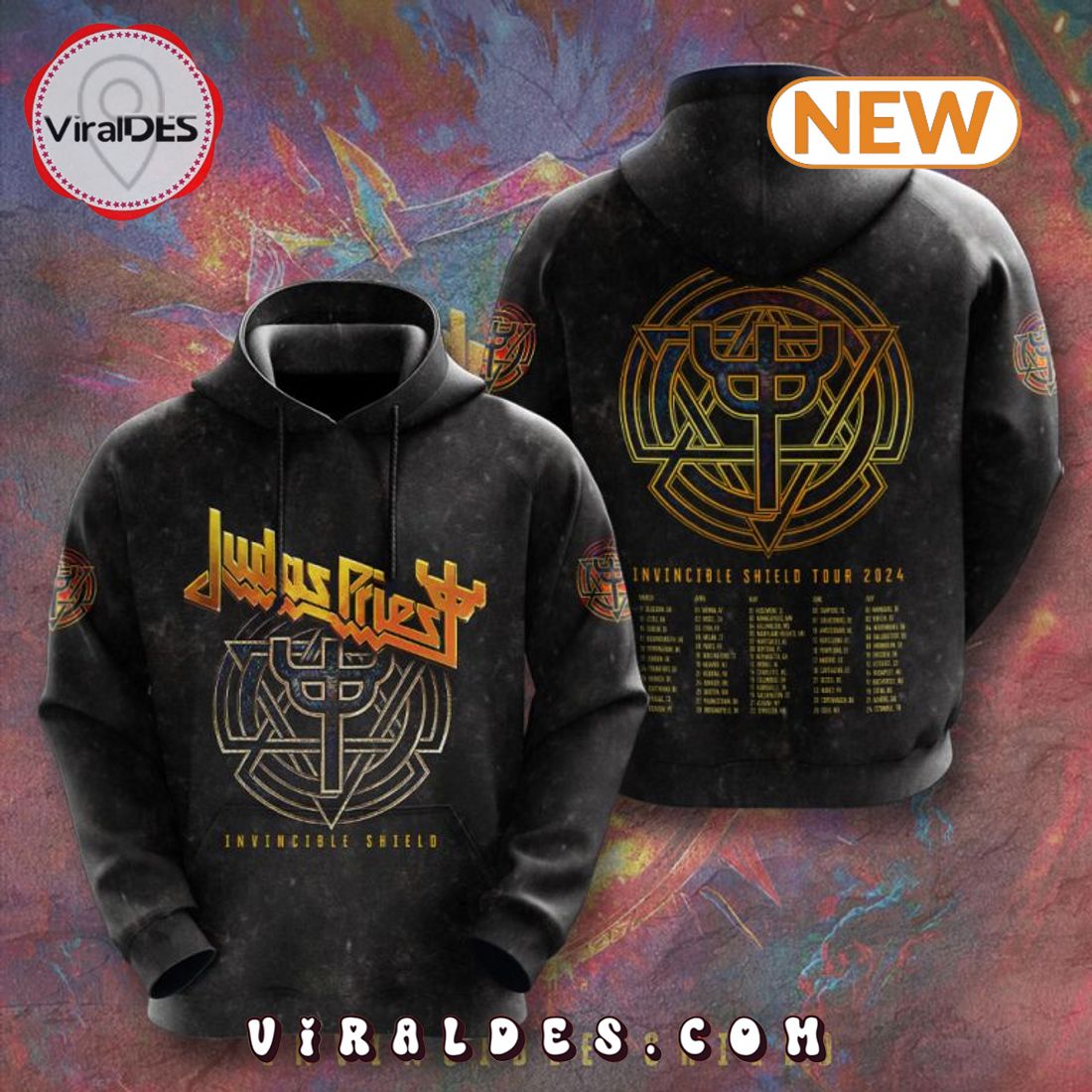 Invincible Shield Judas Priest Black Hoodie