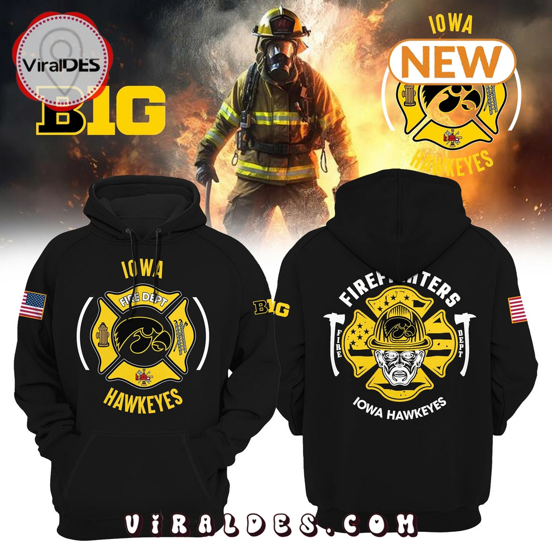Iowa Hawkeye 2024 Firefighter Appreciation Hoodie