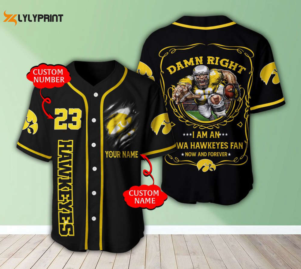 Iowa Hawkeyes Personalized Baseball Jersey BJ0166 - lylyprint.com T-Shirts, Hoodie, Sweatshirt | WearSparks.com (Image 1)