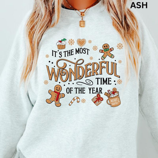 it's the most wonderful time of the year Crewneck #4 Christmas Winter Graphic Long Sleeve Casual Cotton Polyester Oversized - Comfort