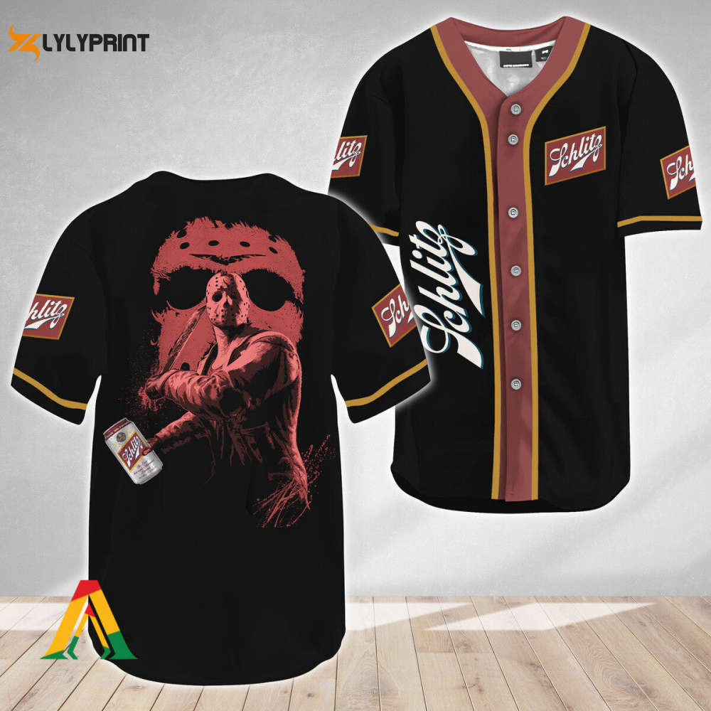 Jason Voorhees Friday The 13th Schlitz Beer Baseball Jersey - Gift for Men Women - lylyprint.com T-Shirts, Hoodie, Sweatshirt