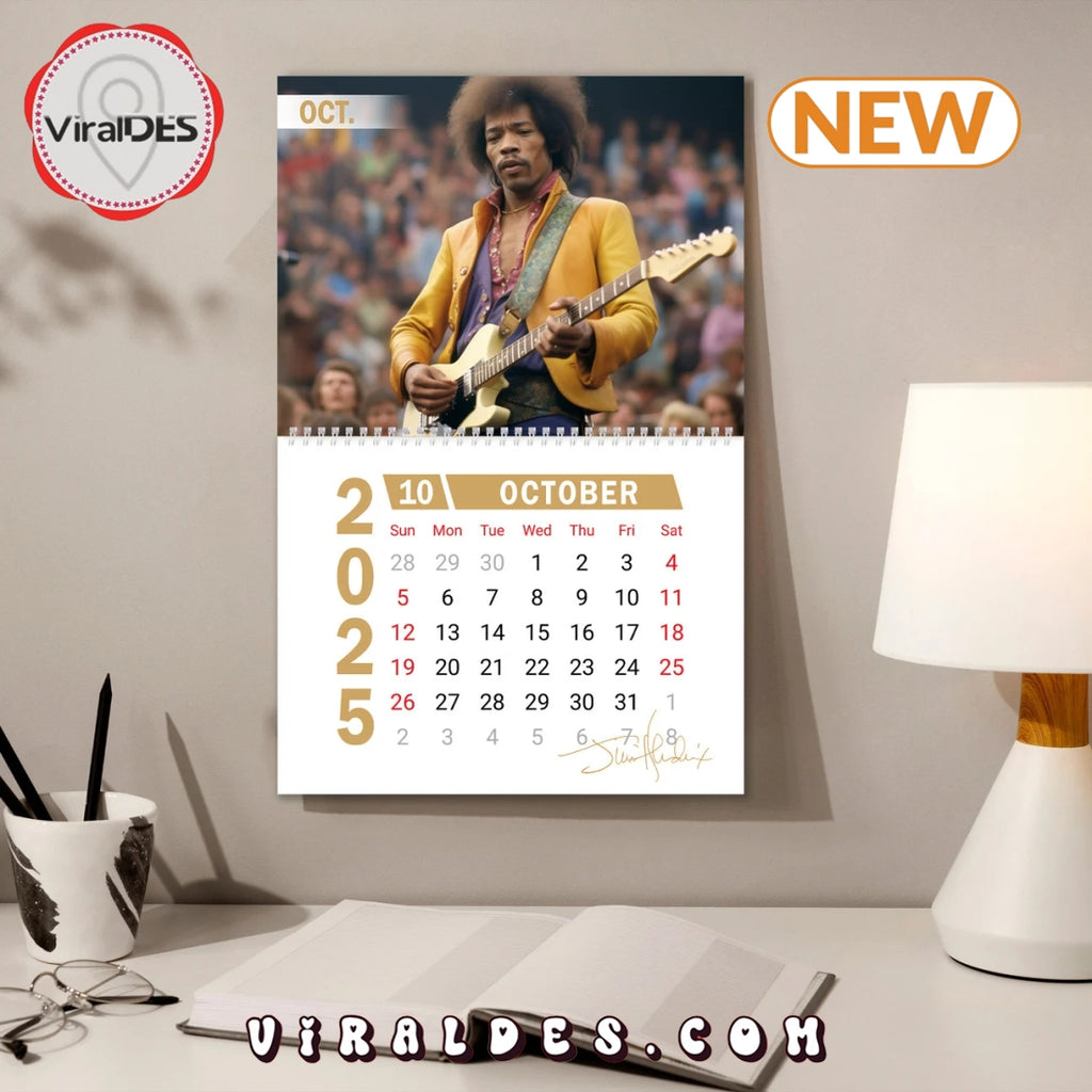 Jimi Hendrix 2025 Happy New Year Calendar