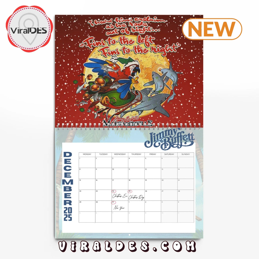 Jimmy Buffett 2025 Happy New Year Calendar