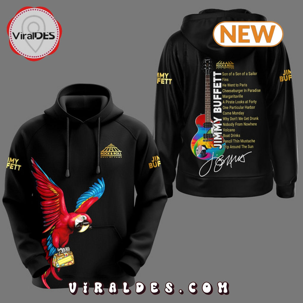 Jimmy Buffett Signatures Black Hoodie