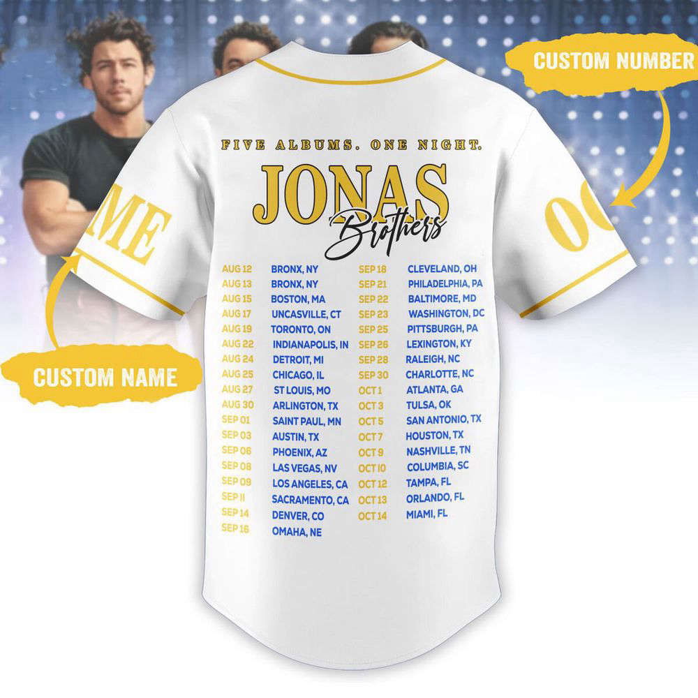 Jonas Brothers Albums Personalized Baseball Jersey, Pop Rock Band Jersey Tee, Music Merch Concert, Jonas... (Image 2)