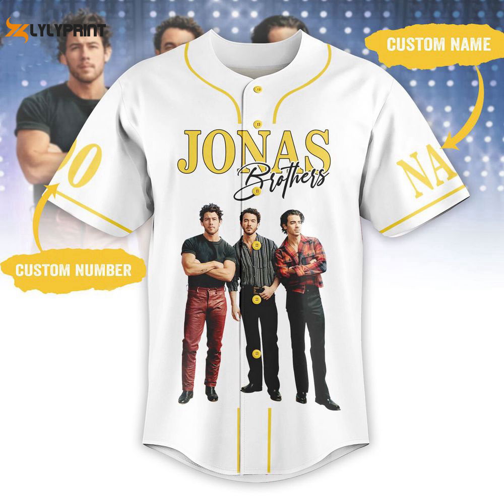 Jonas Brothers Albums Personalized Baseball Jersey, Pop Rock Band Jersey Tee, Music Merch Concert, Jonas... (Image 1)
