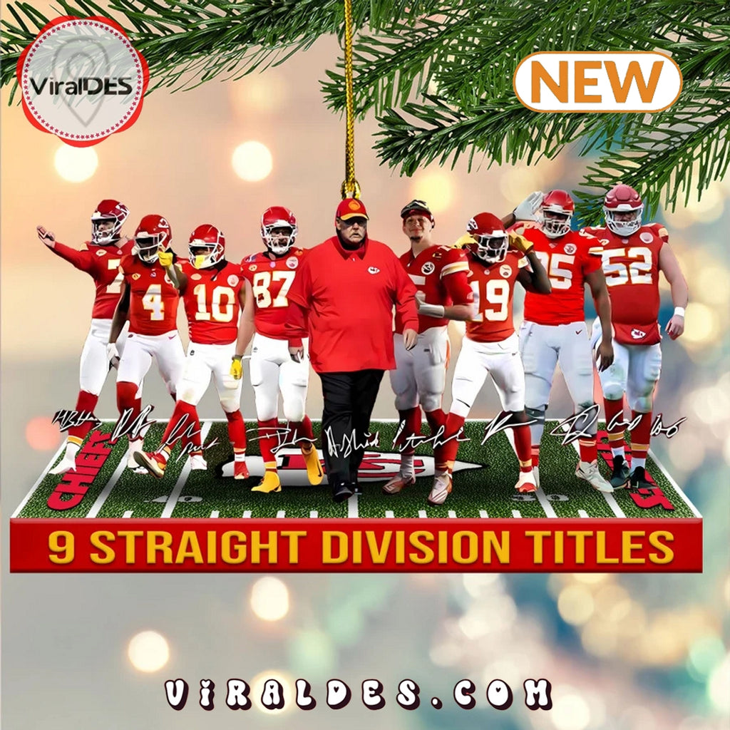 Kansas City Chiefs 9 Straight Division Titles Ornaments