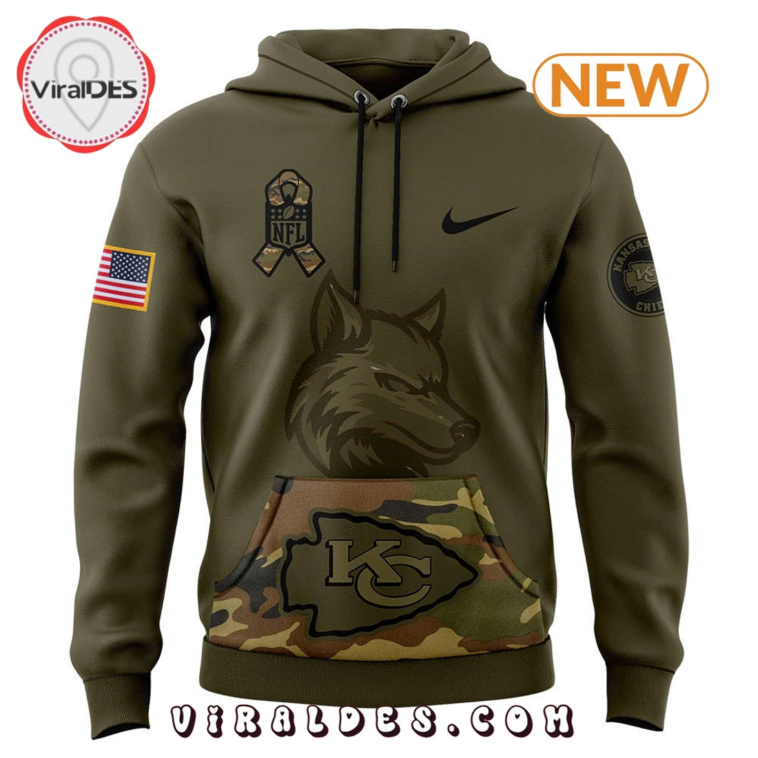 Kansas City Chiefs Camo Salute to Service Hoodie