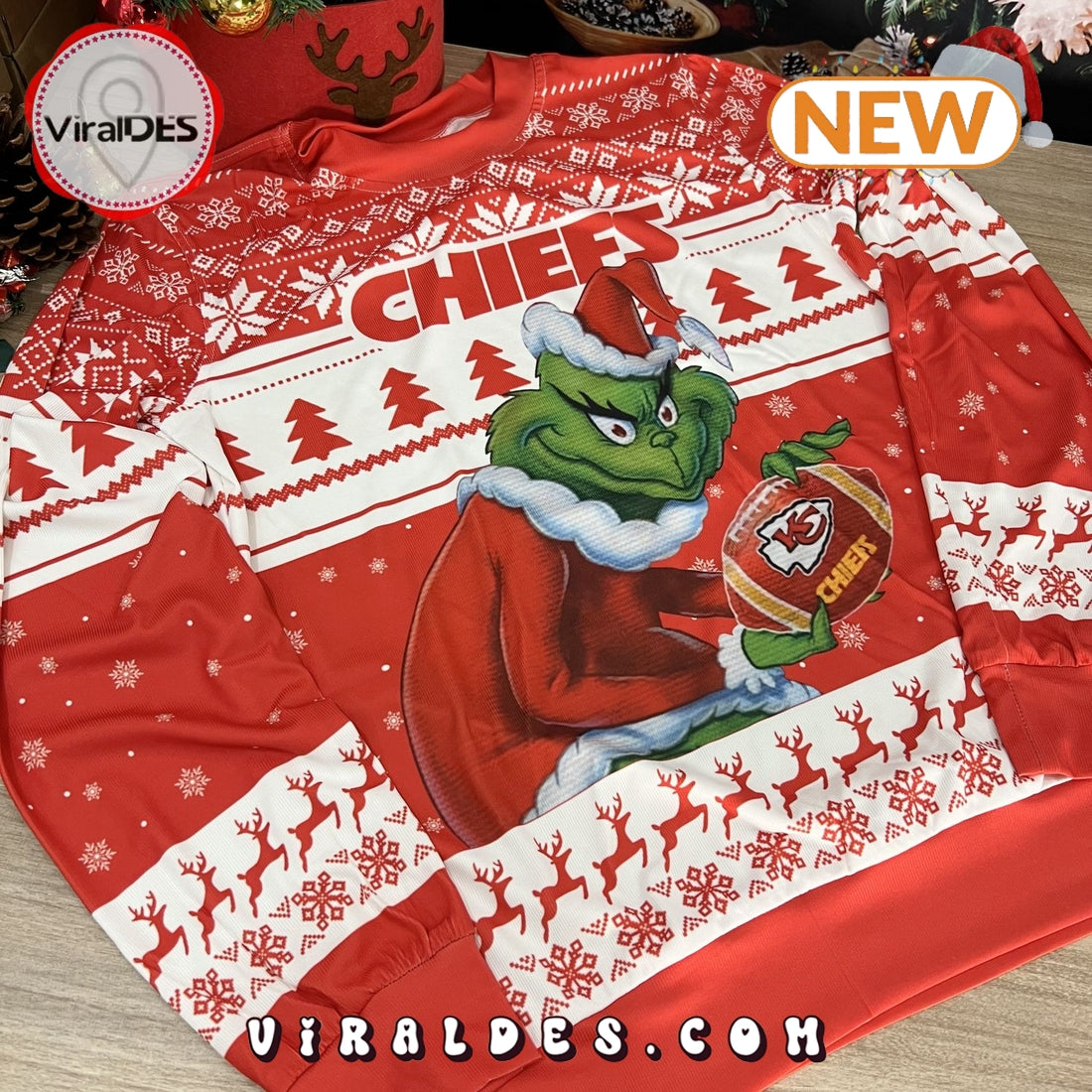 Kansas City Chiefs Grinch Christmas Sweater