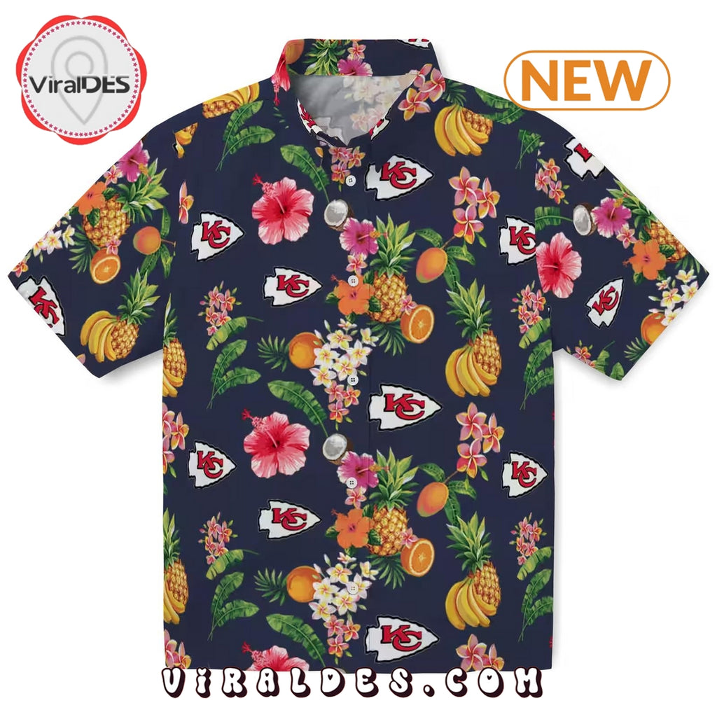 Kansas City Chiefs Hibiscus And Fruit Hawaiian Shirt