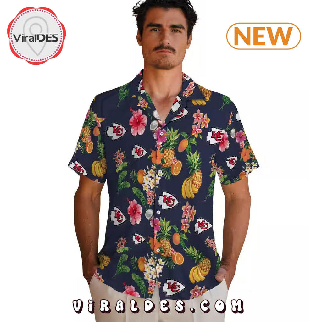Kansas City Chiefs Hibiscus And Fruit Hawaiian Shirt