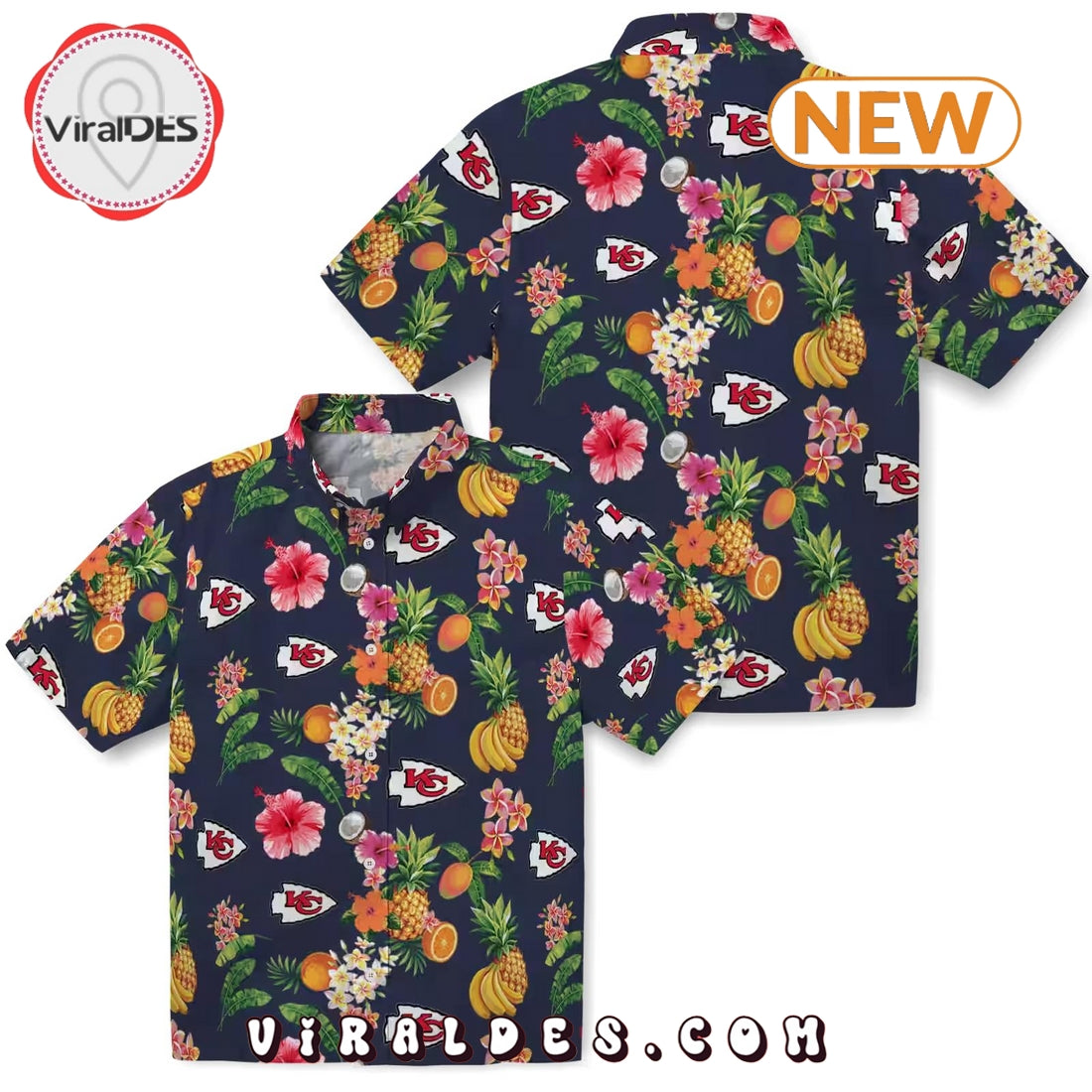 Kansas City Chiefs Hibiscus And Fruit Hawaiian Shirt