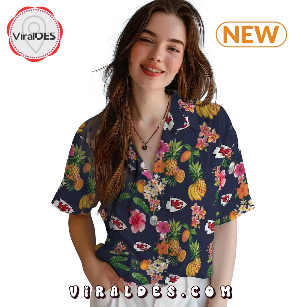 Kansas City Chiefs Hibiscus And Fruit Hawaiian Shirt