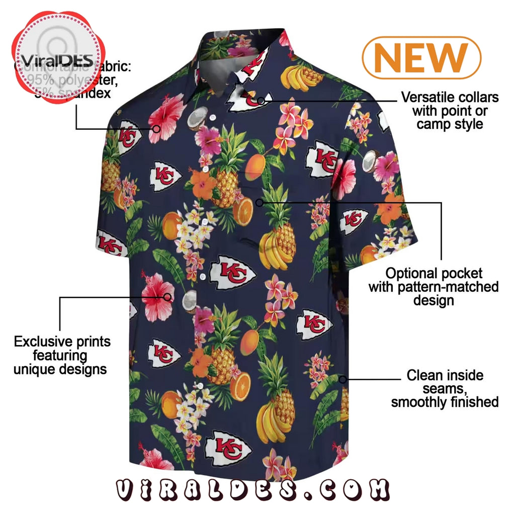 Kansas City Chiefs Hibiscus And Fruit Hawaiian Shirt