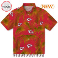 Kansas City Chiefs Leafy Palms Red Hawaiian Shirt