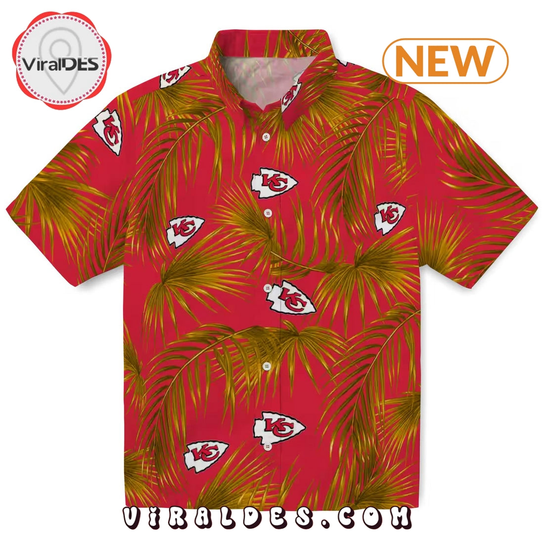 Kansas City Chiefs Leafy Palms Red Hawaiian Shirt