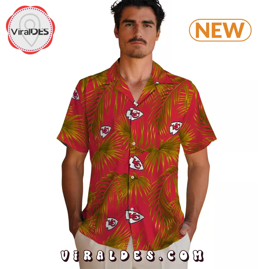Kansas City Chiefs Leafy Palms Red Hawaiian Shirt