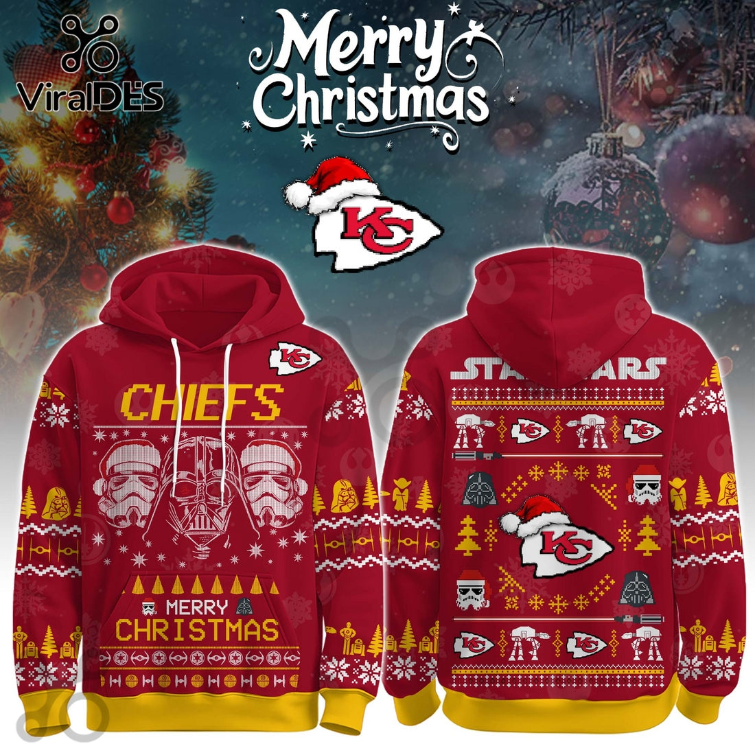 Kansas City Chiefs Merry Christmas The Force Edition Hoodie 2025