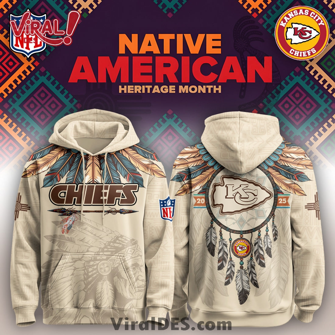 Kansas City Chiefs Native American Heritage Month Limited Editions Hoodie