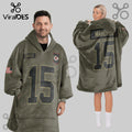 Kansas City Chiefs Patrick Mahomes 15 Oversized Wearable Blanket Hoodie