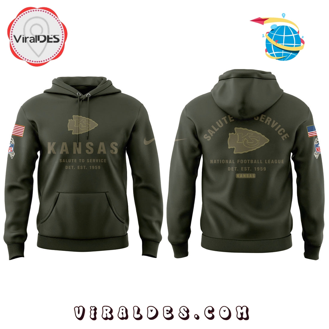 Kansas City Chiefs Salute To Service Combo Hoodie, Long Pants