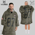 Kansas City Chiefs Travis Kelce 87 Player Oversized Blanket Hoodie