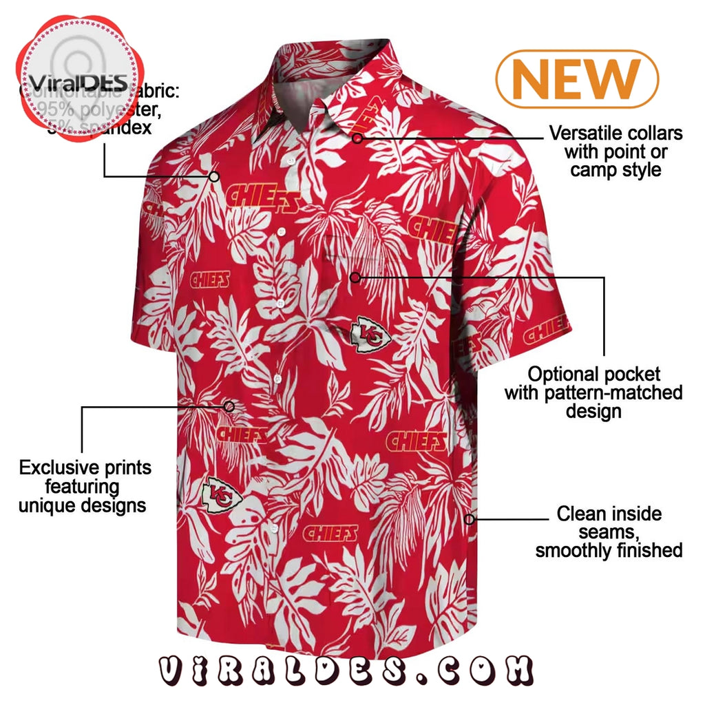 Kansas City Chiefs Tropical Leaf Hawaiian Shirt