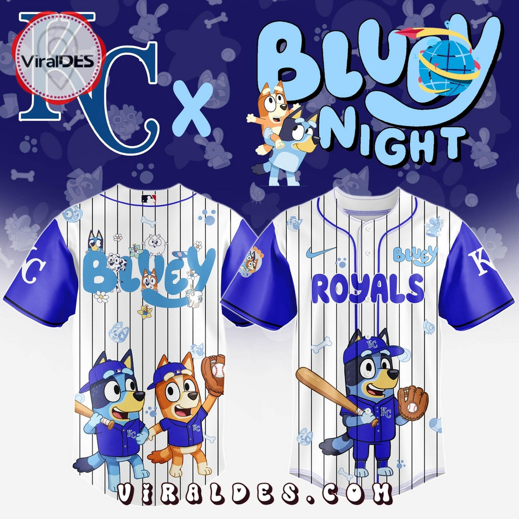 Kansas City Royals MLB Bluey And Bingo 2025 Baseball Jersey