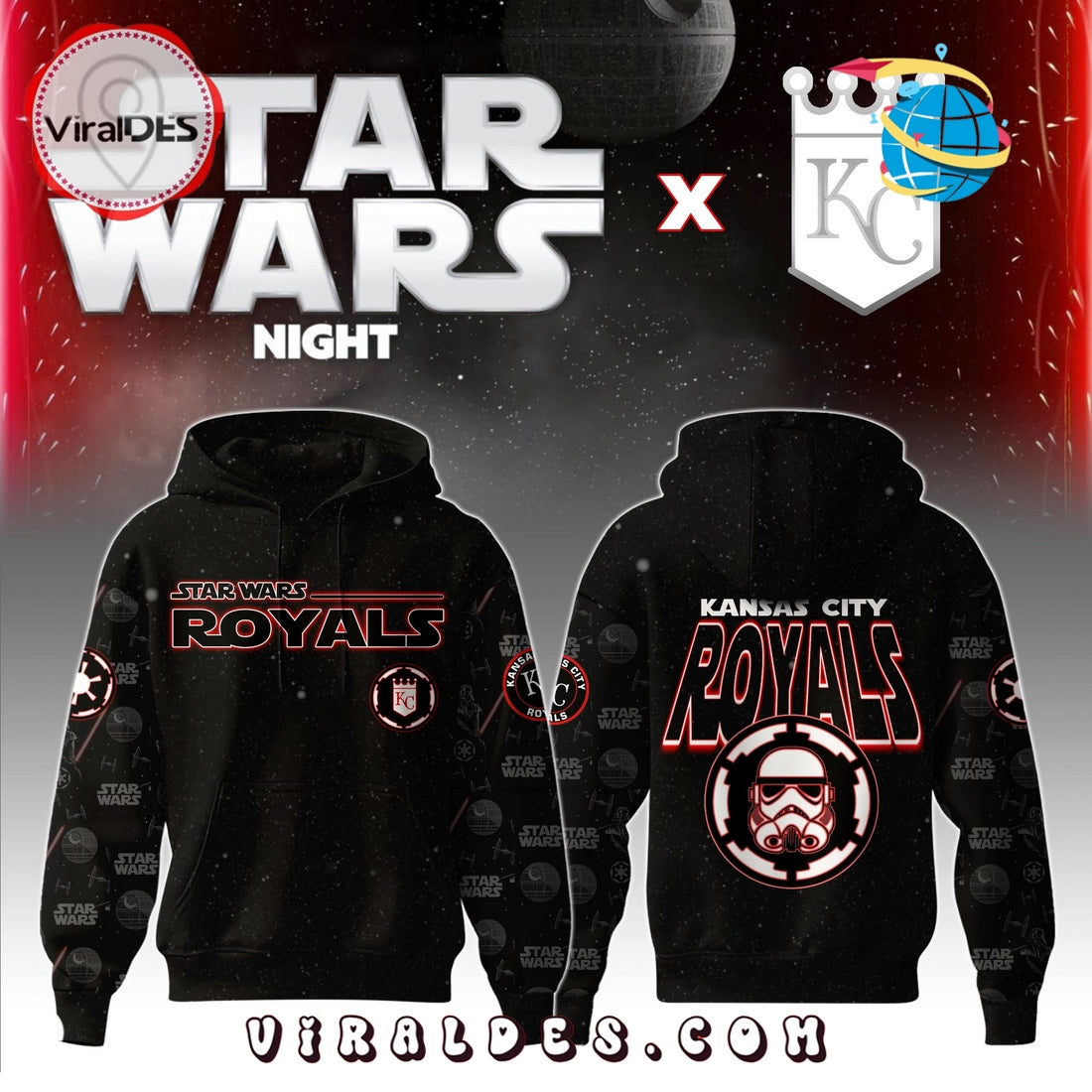 Kansas City Royals MLB x Star War Night Hoodie, Jogger, Cap