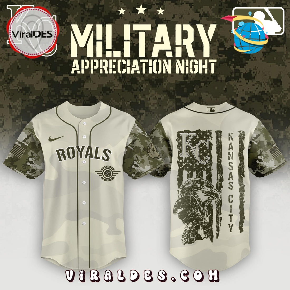 Kansas City Royals x MLB 2025 Armed Forces Day Night Baseball Jersey