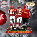 Kelce vs Mahomes Signatures Ornaments