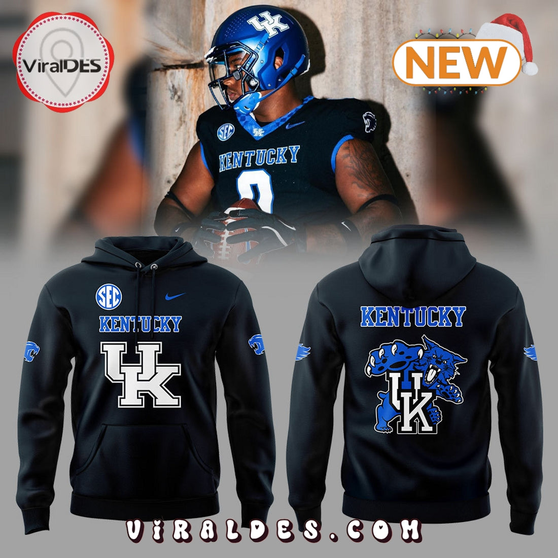Kentucky Wildcats Football Black Hoodie