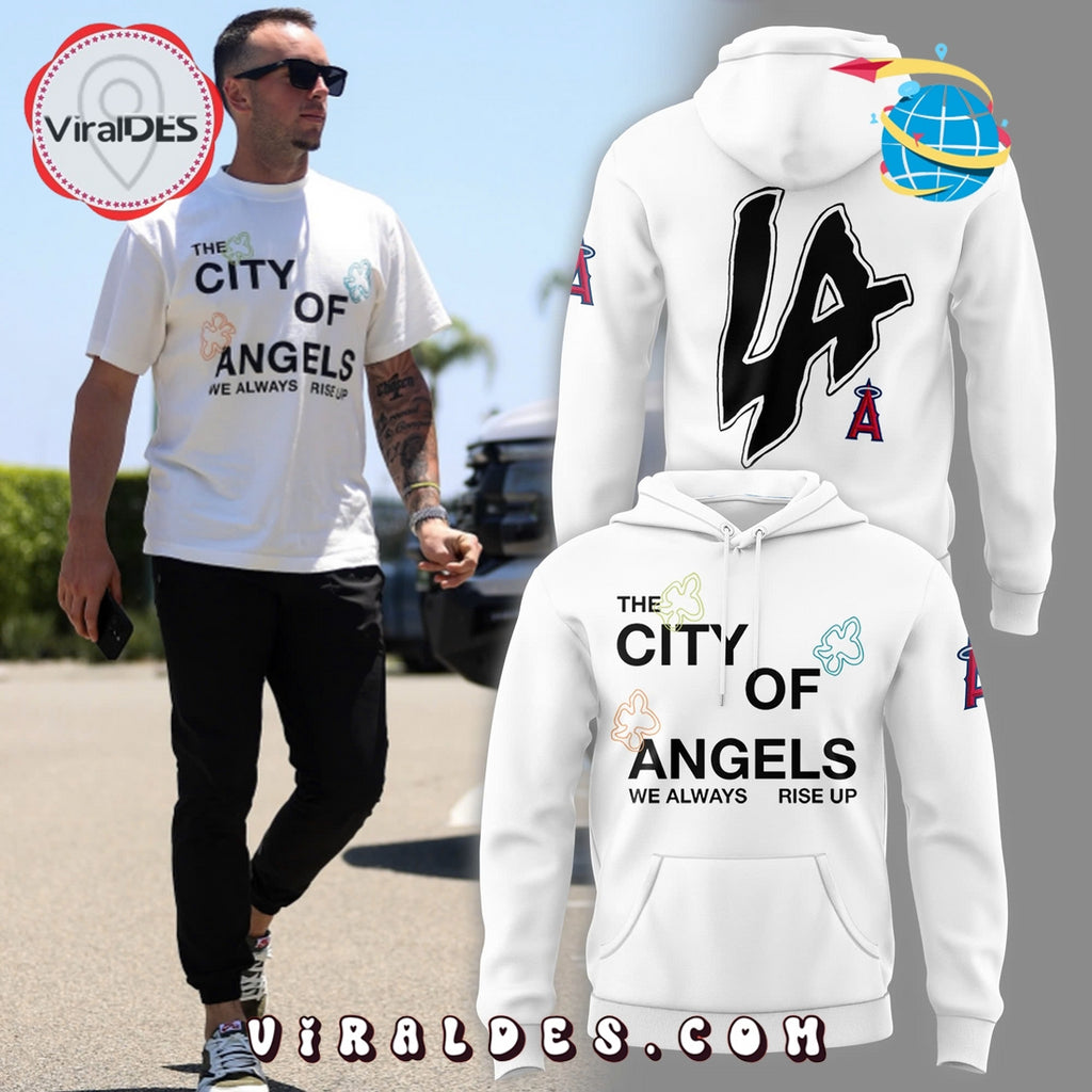 LA Angels The City Of Angel 2025 White Hoodie