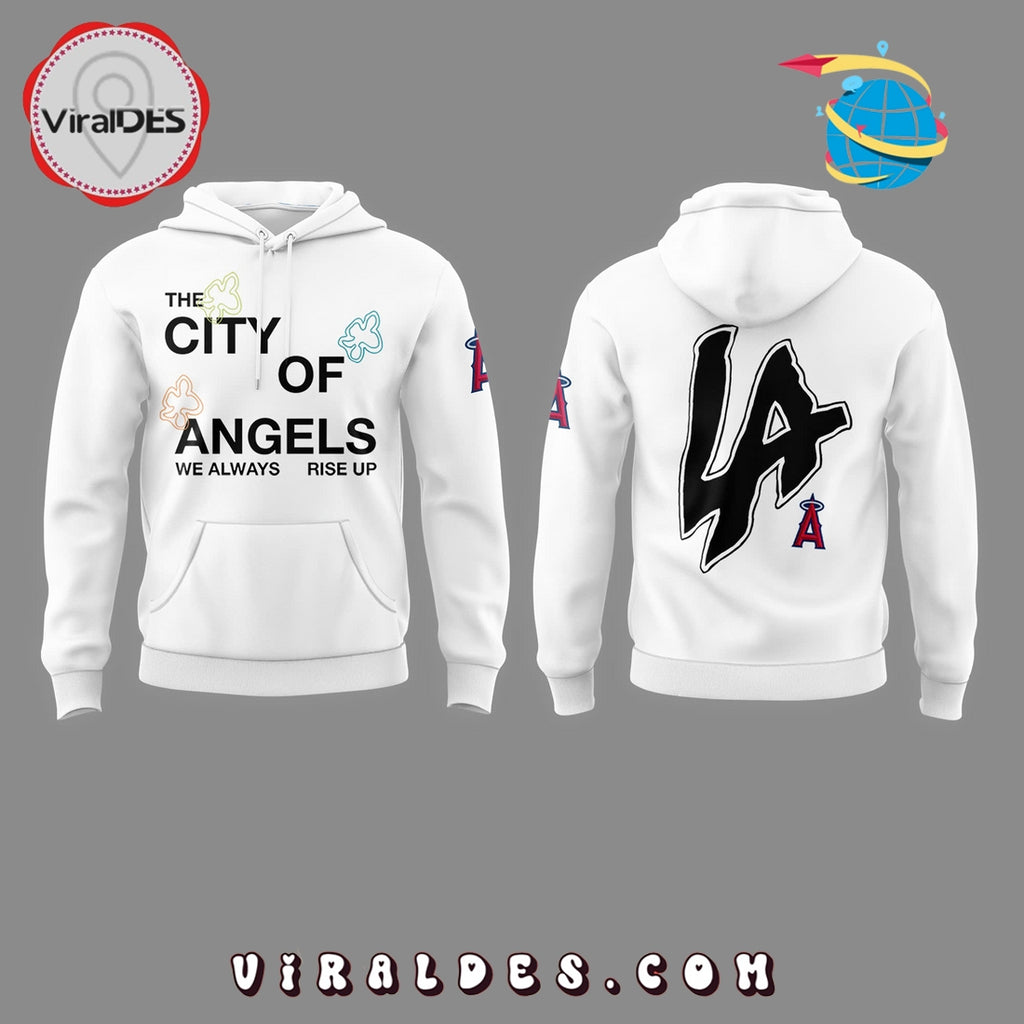 LA Angels The City Of Angel 2025 White Hoodie