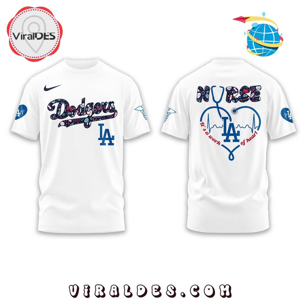 LA Dodgers x Nurses Night 2025 White Hoodie