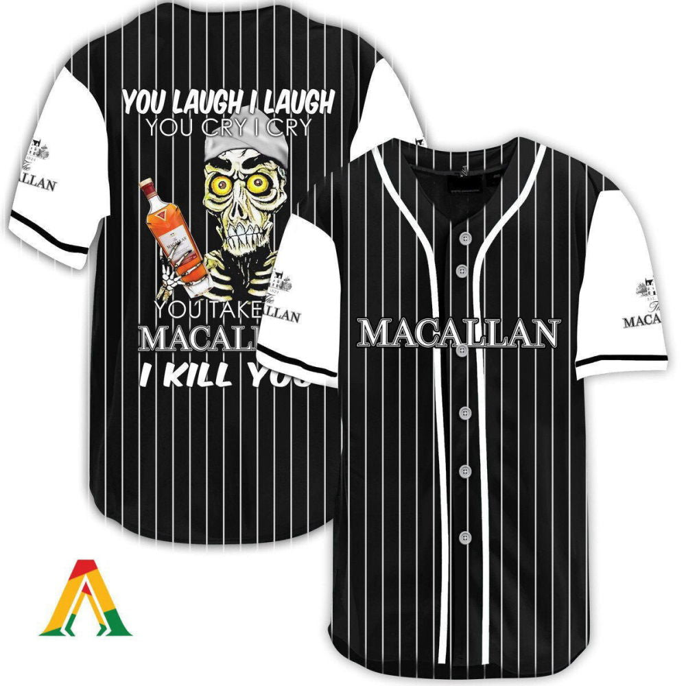 Laugh Cry Take My The Macallan Whiskey I Kill You Baseball Jersey - Aopprinter T-Shirts, Hoodie, Sweatshirt (Image 2)