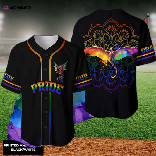 LGBT Pride Dragon Mandala Personalized Baseball Jersey - Aopprinter T-Shirts, Hoodie, Sweatshirt | WearSparks.com (Image 1)
