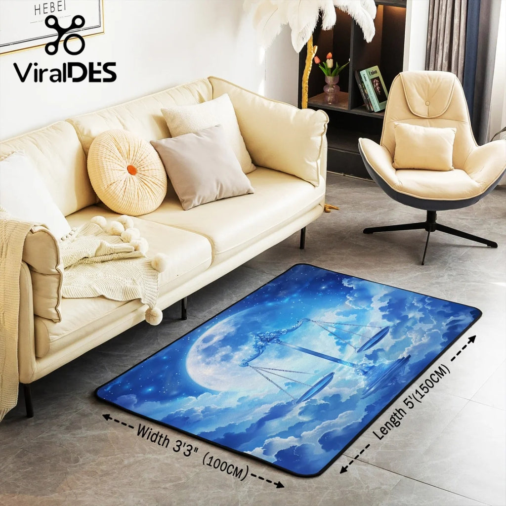 Libra Area Rug Moon Stars Carpet